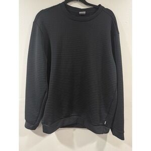 Houdini Sweater men's Large Black Polartec power Air Crewneck Sweatshirt Grid